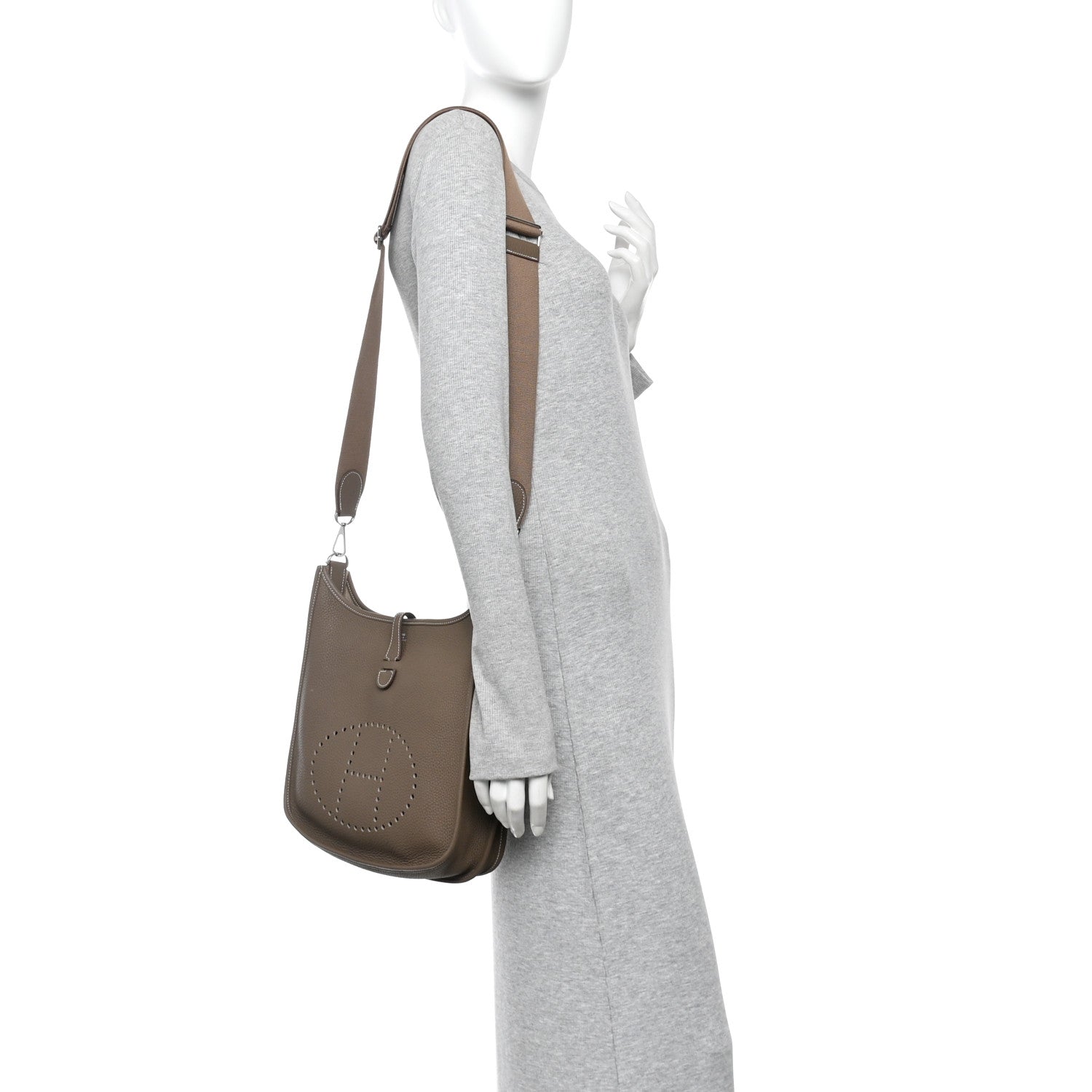 Hermes Taurillon Clemence Evelyne III PM Etoupe 2 of 12