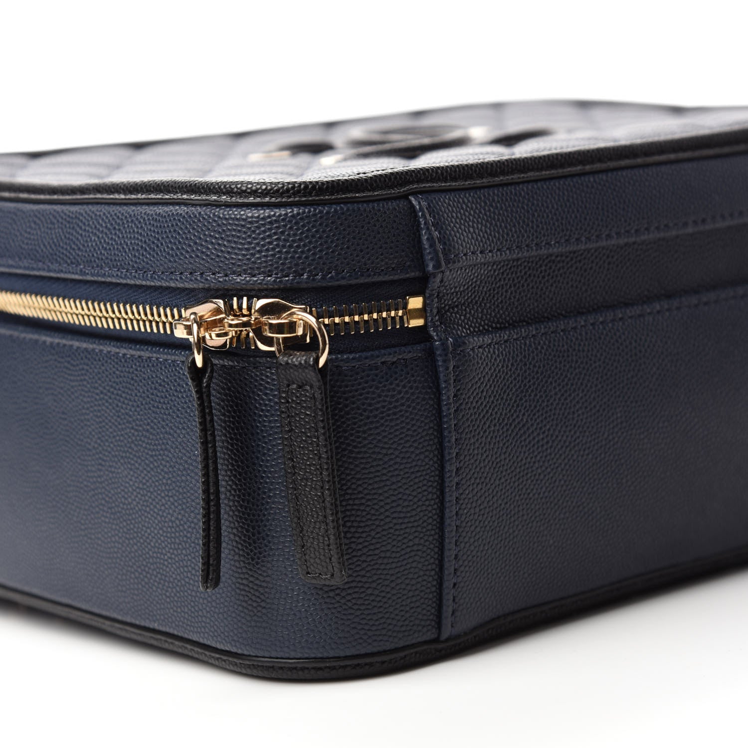 Chanel Caviar Quilted Large CC Filigree Vanity Case Navy Black 6 of 11