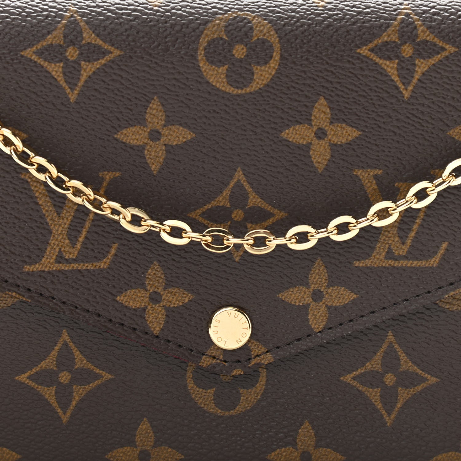 Louis Vuitton Monogram Pochette Felicie Chain Wallet Fuchsia 8 of 11