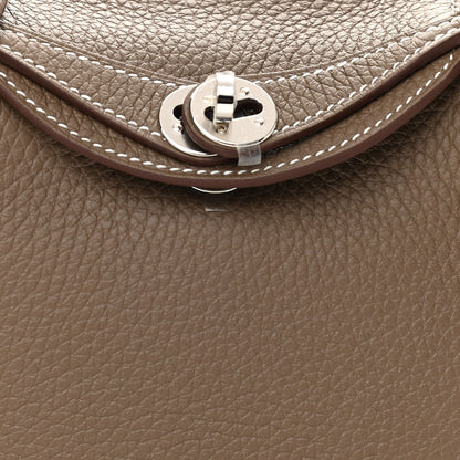 Hermes Taurillon Clemence Mini Lindy 20 Etoupe 7 of 10