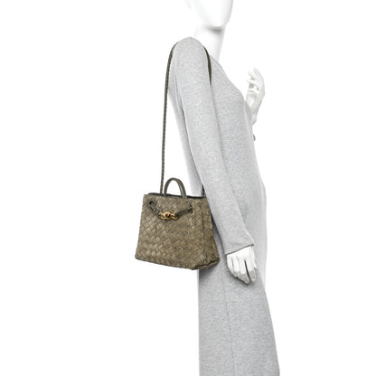 Bottega Veneta Suede Intrecciato Small Andiamo Shoulder Bag Cypress 2 of 9