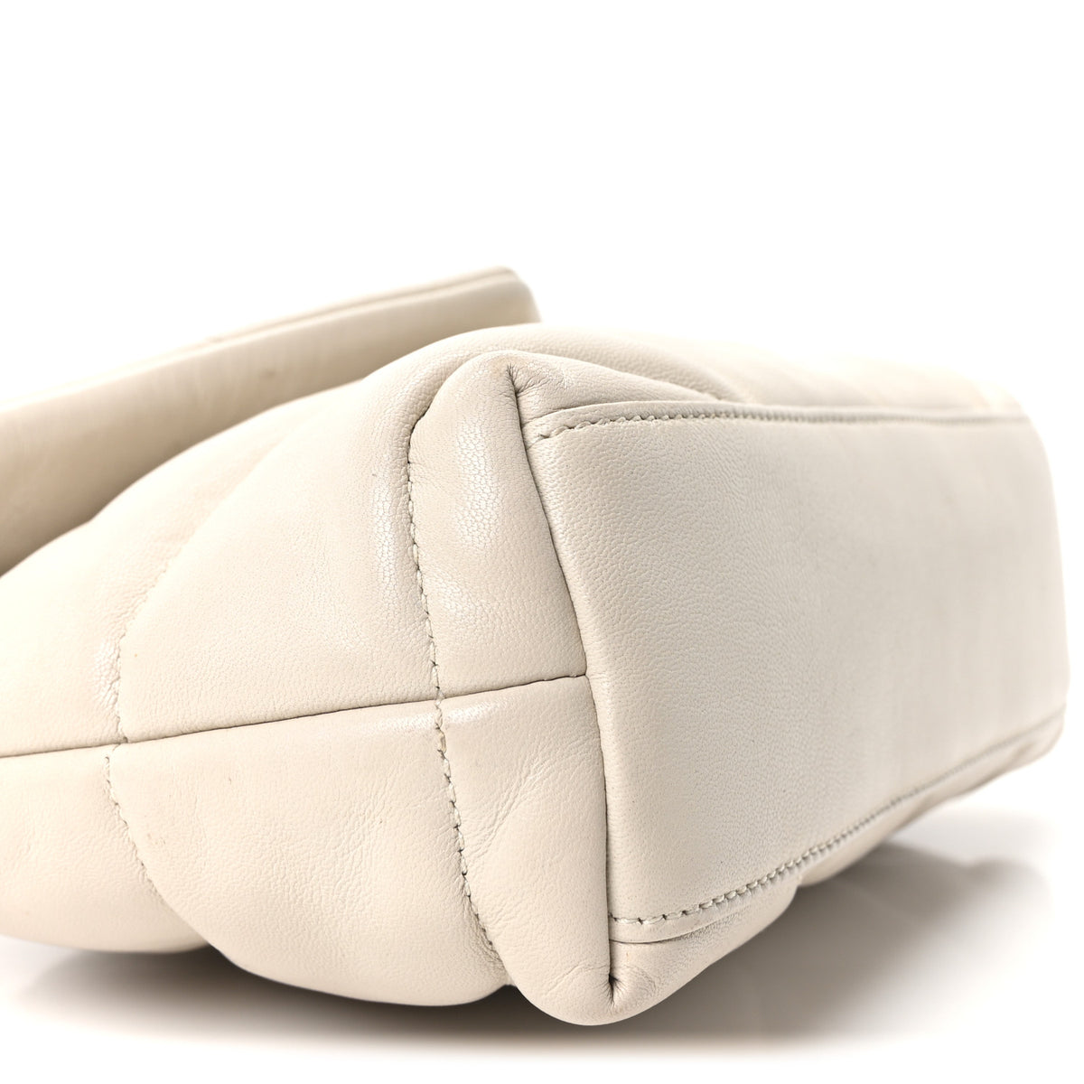 Lambskin Quilted Toy Loulou Puffer Monogram Chain Satchel Crema Soft