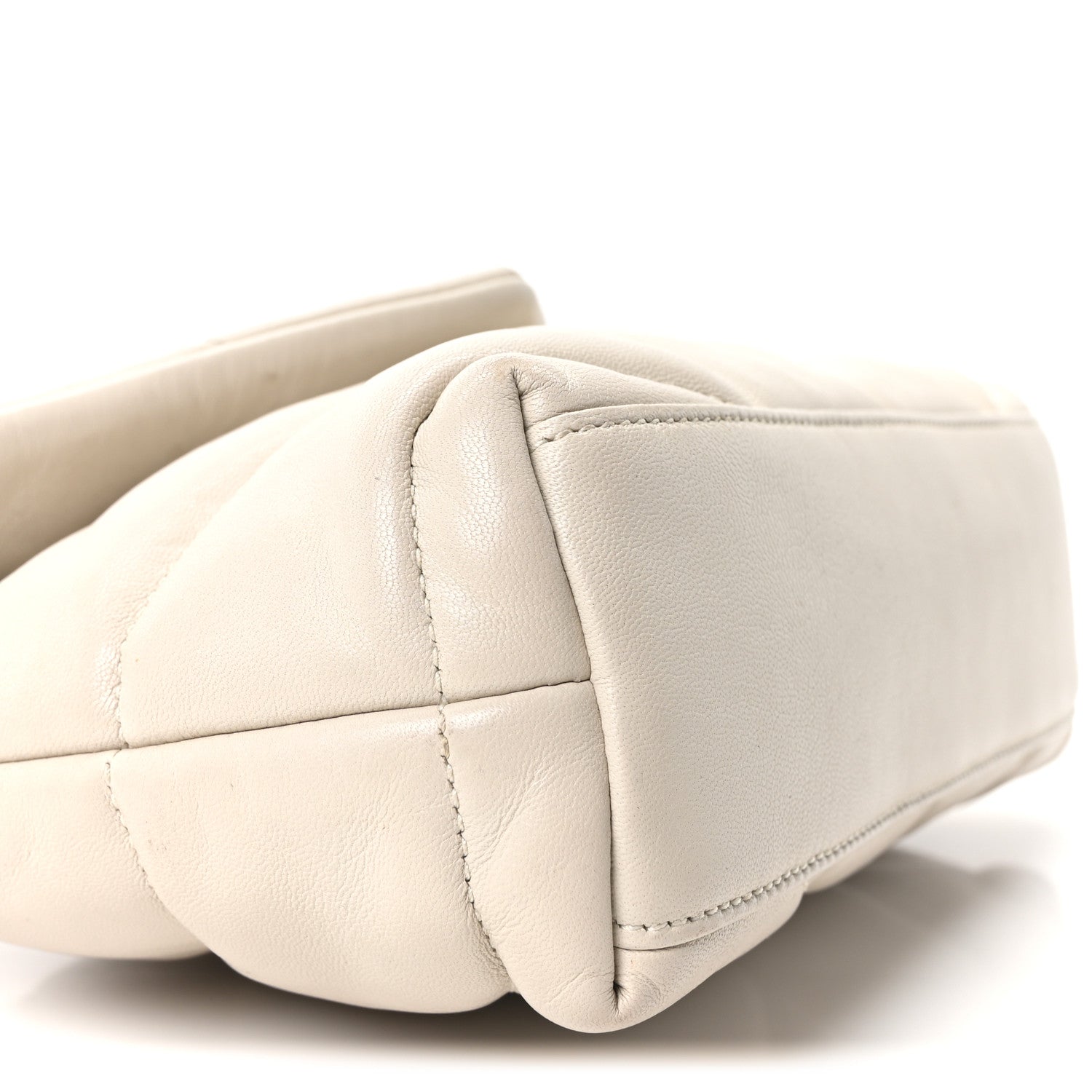 Saint Laurent Lambskin Quilted Toy Loulou Puffer Monogram Chain Satchel Crema Soft 8 of 9