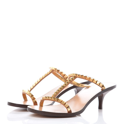 Valentino Garavani Calfskin Rockstud No Limit Sandals 36.5 Tan 3 of 7