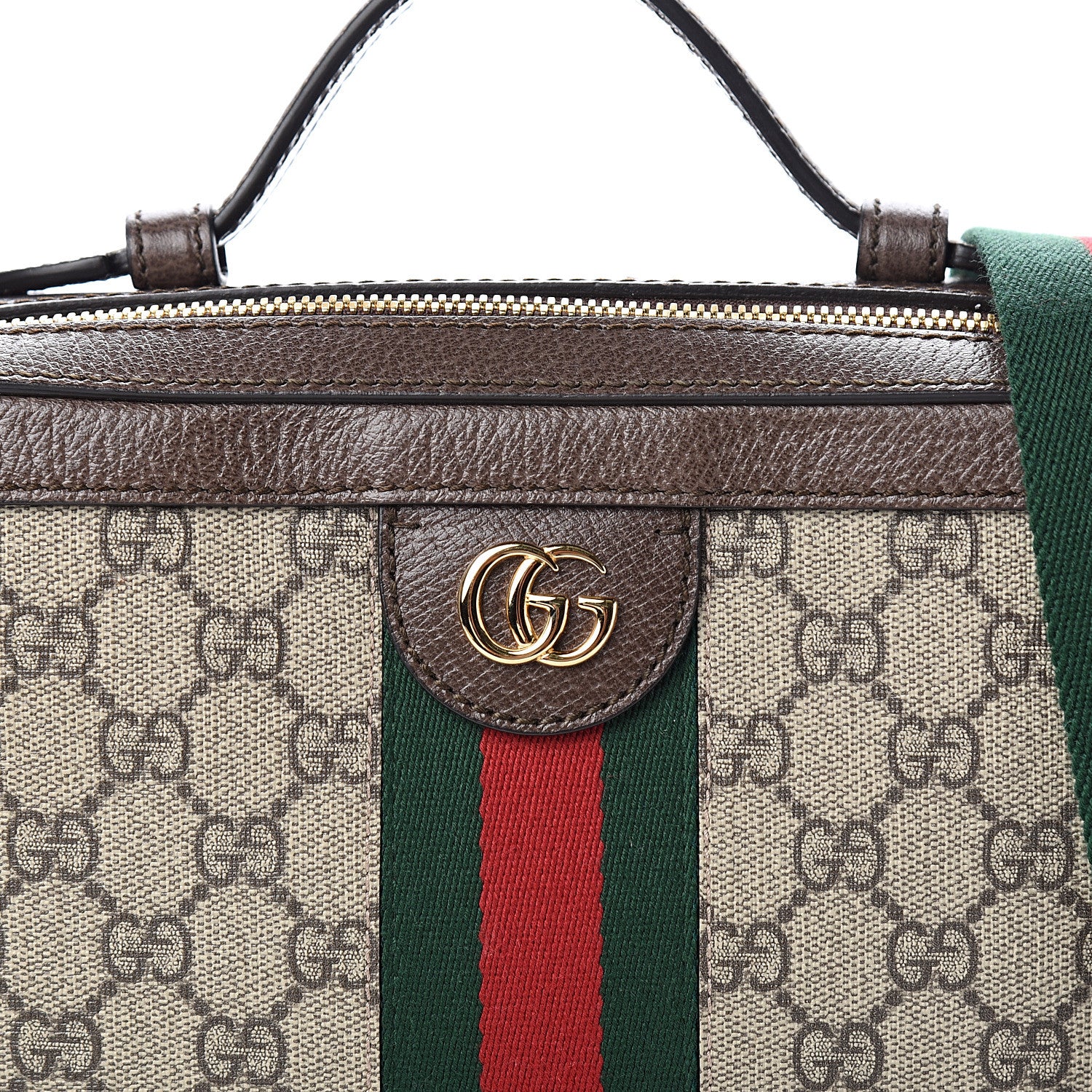 Gucci GG Supreme Monogram Web Small Ophidia Top Handle Shoulder Bag Brown 9 of 9
