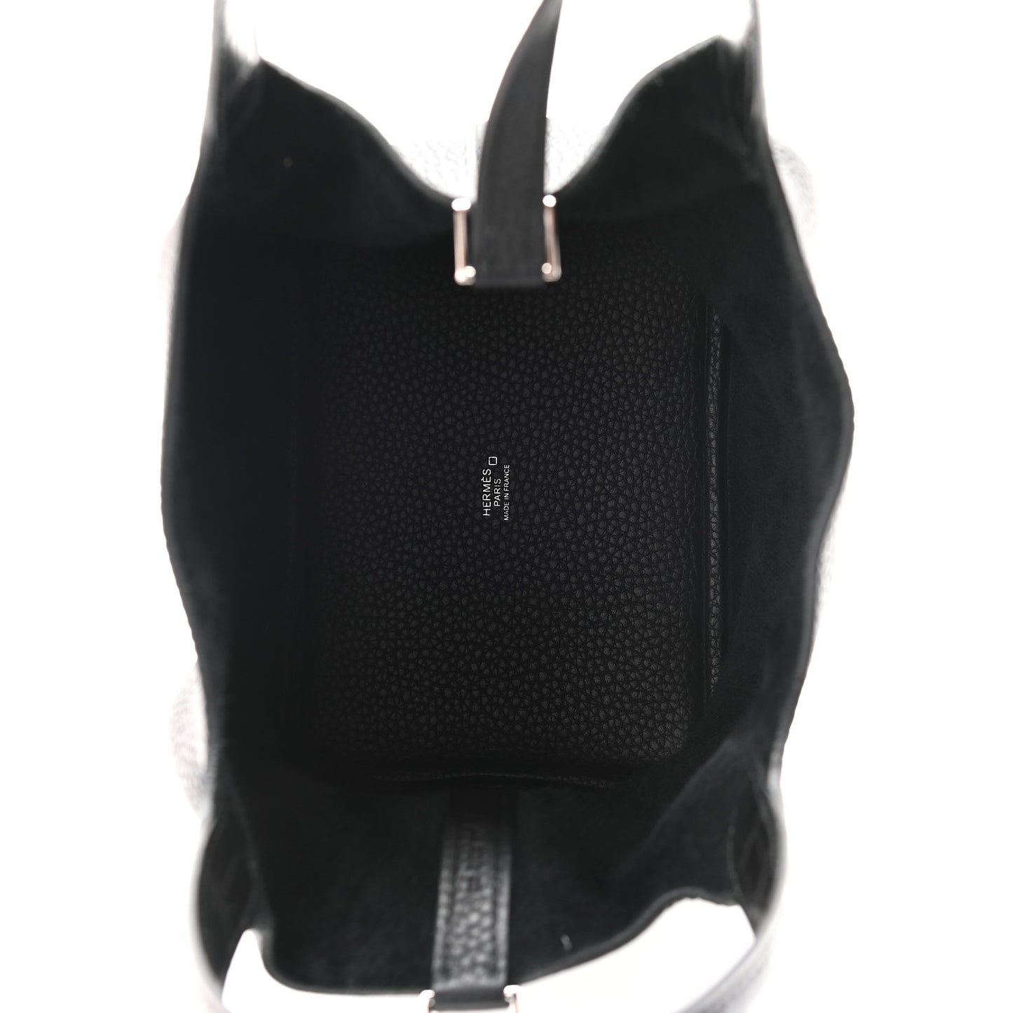 Taurillon Clemence Matte Alligator Picotin Lock Touch 18 PM Black