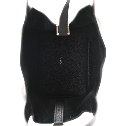 Hermes Taurillon Clemence Matte Alligator Picotin Lock Touch 18 PM Black 4 of 8