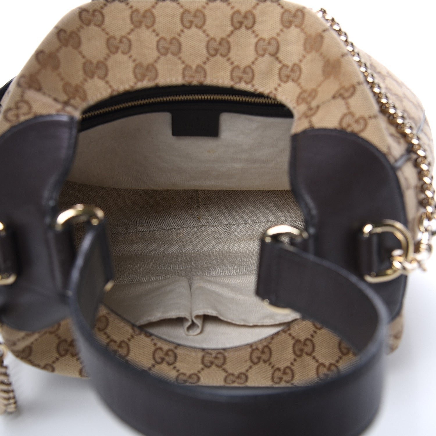 Gucci Monogram Margaux Calfskin Medium Emily Hobo Beige Ebony Cocoa 5 of 18