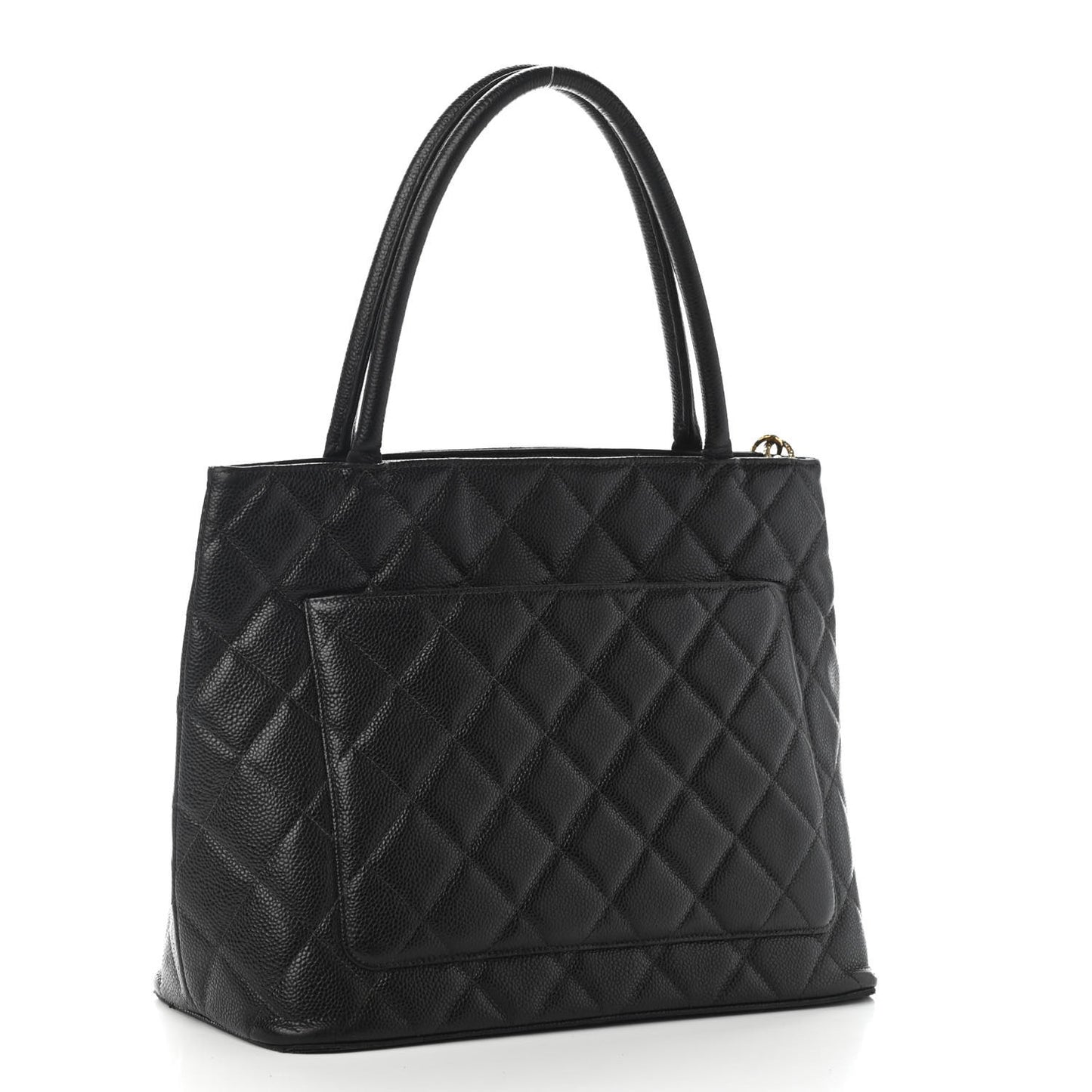 Caviar Quilted Medallion Tote Black