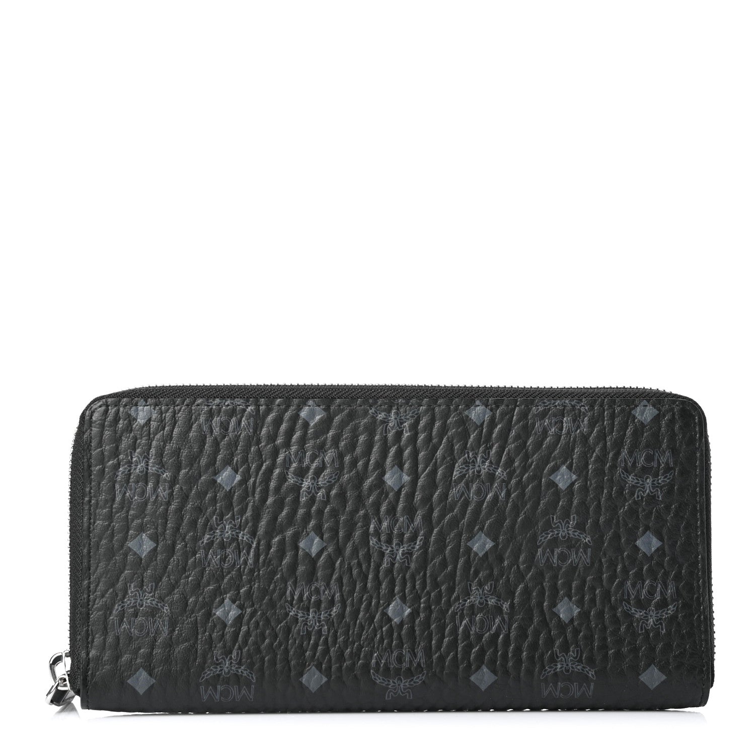 MCM Visetos Large Zip Around Wallet Black 1 of 8