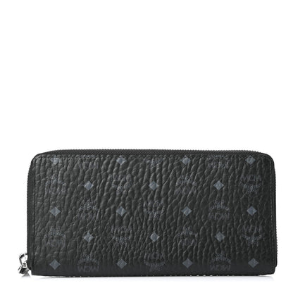 MCM Visetos Large Zip Around Wallet Black 1 of 8