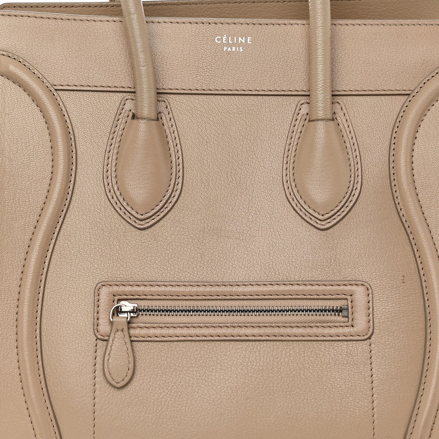Drummed Calfskin Mini Luggage Dune