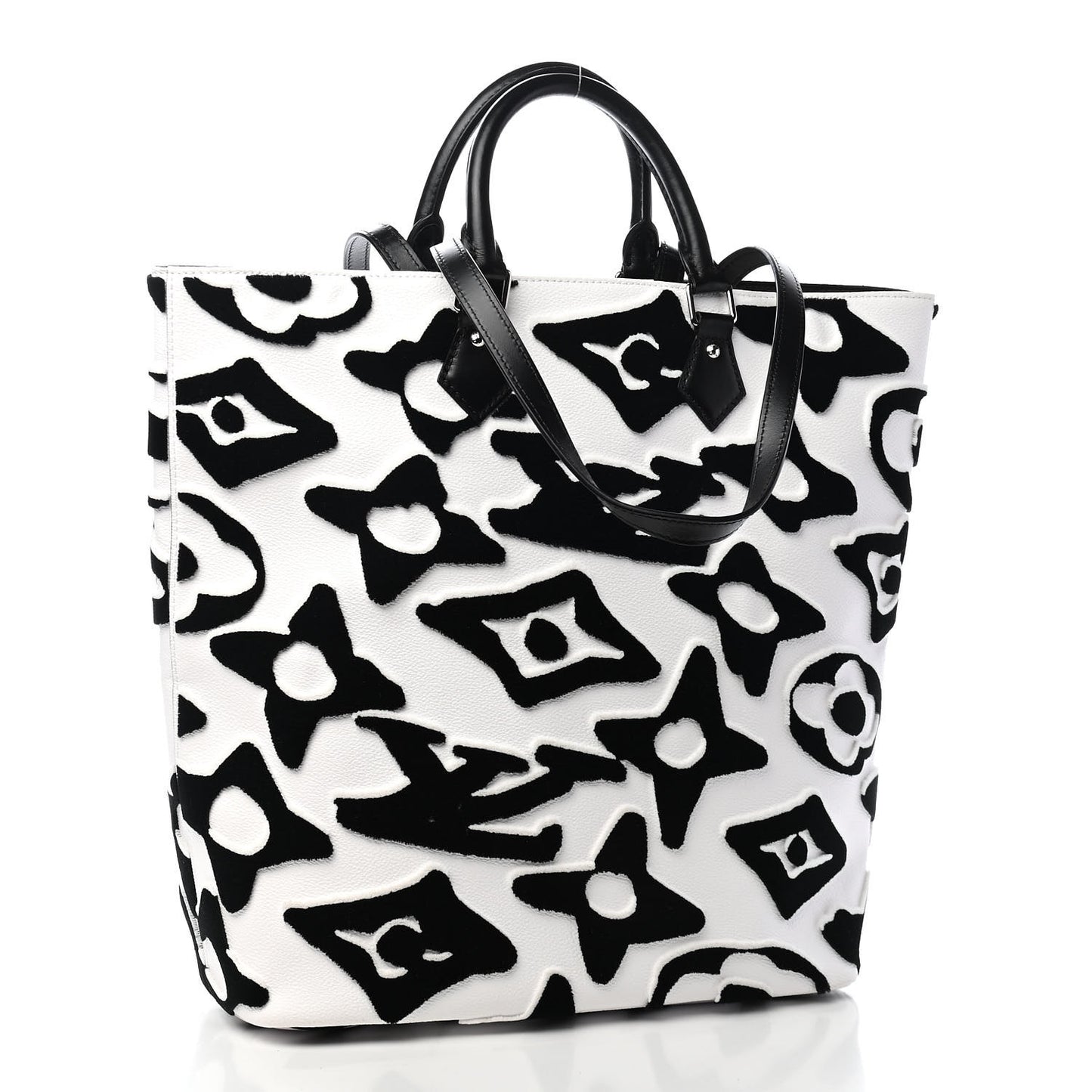 X UF Tufted Monogram Tufted Cabas White Black