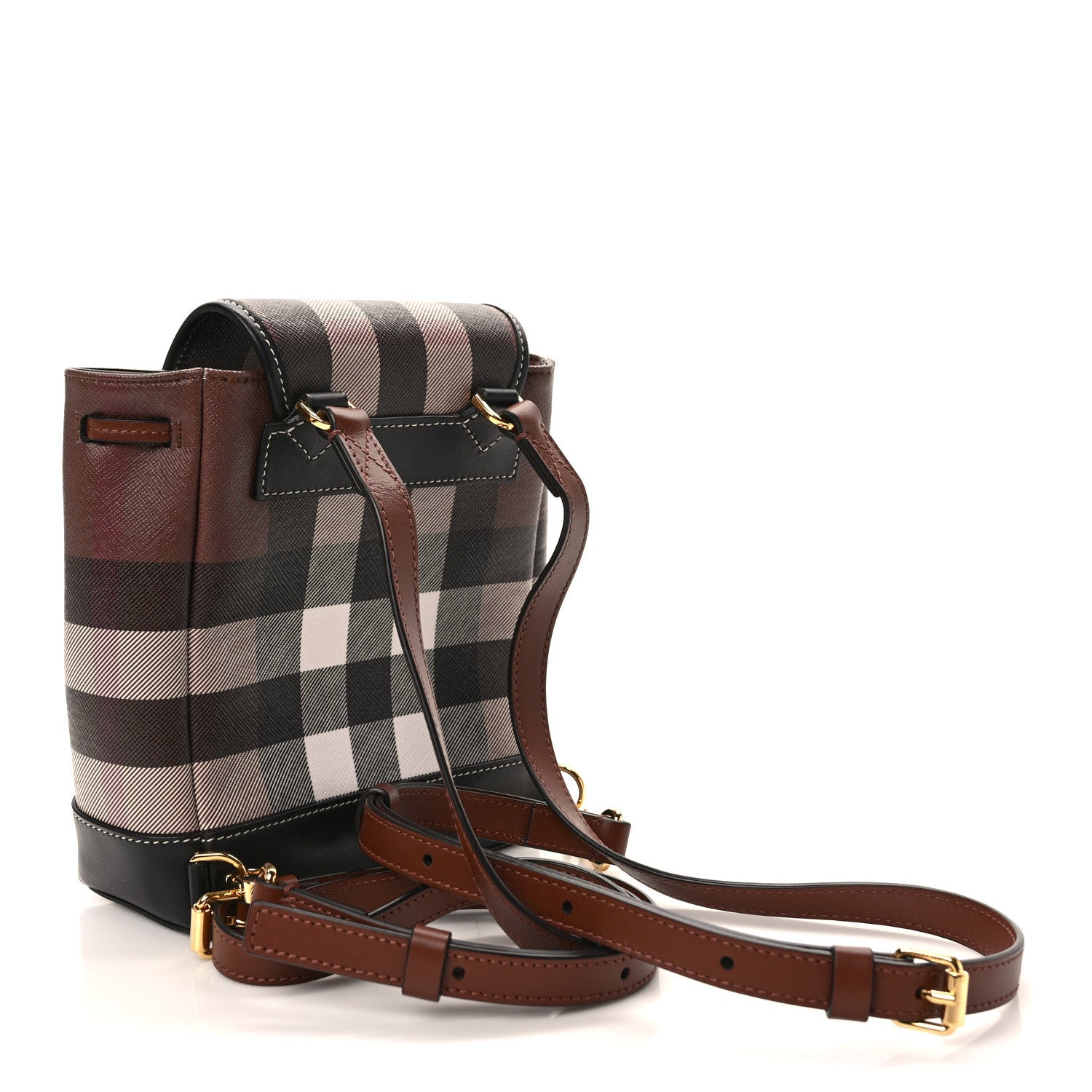 Burberry House Check Canvas Calfskin Micro Backpack Dark Birch Brown 3 of 9