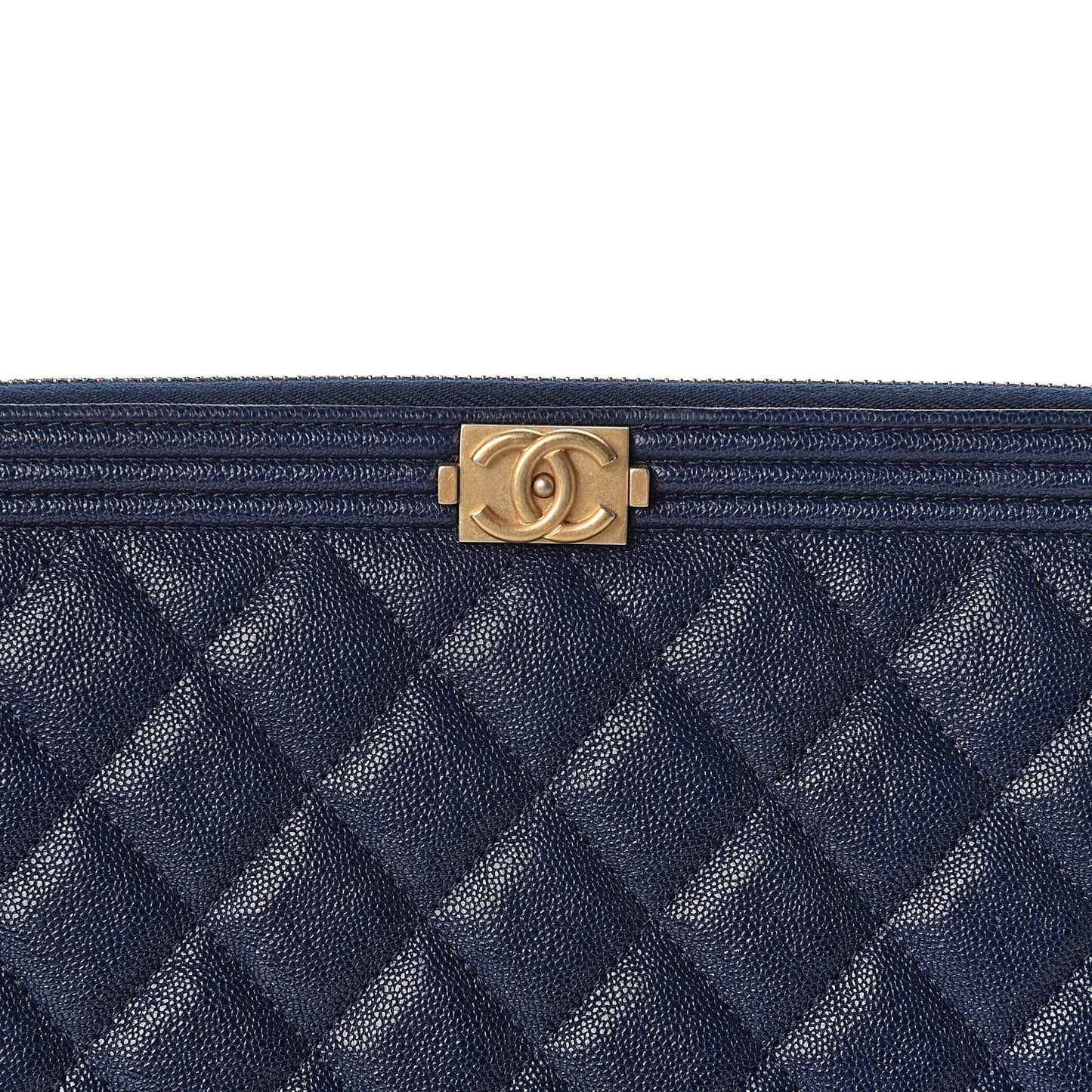Caviar Quilted Medium Boy Cosmetic Case Navy
