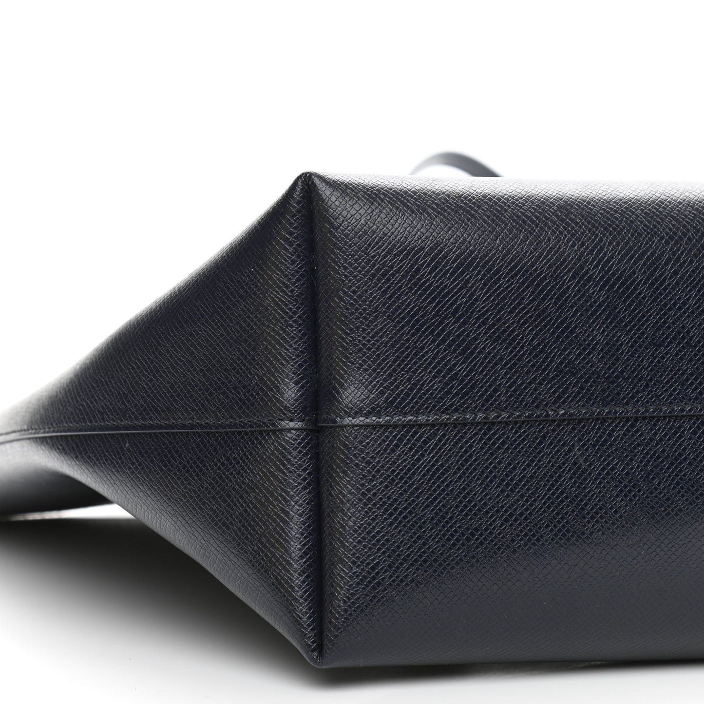 Grained Calfskin Large Shopping Tote Navy
