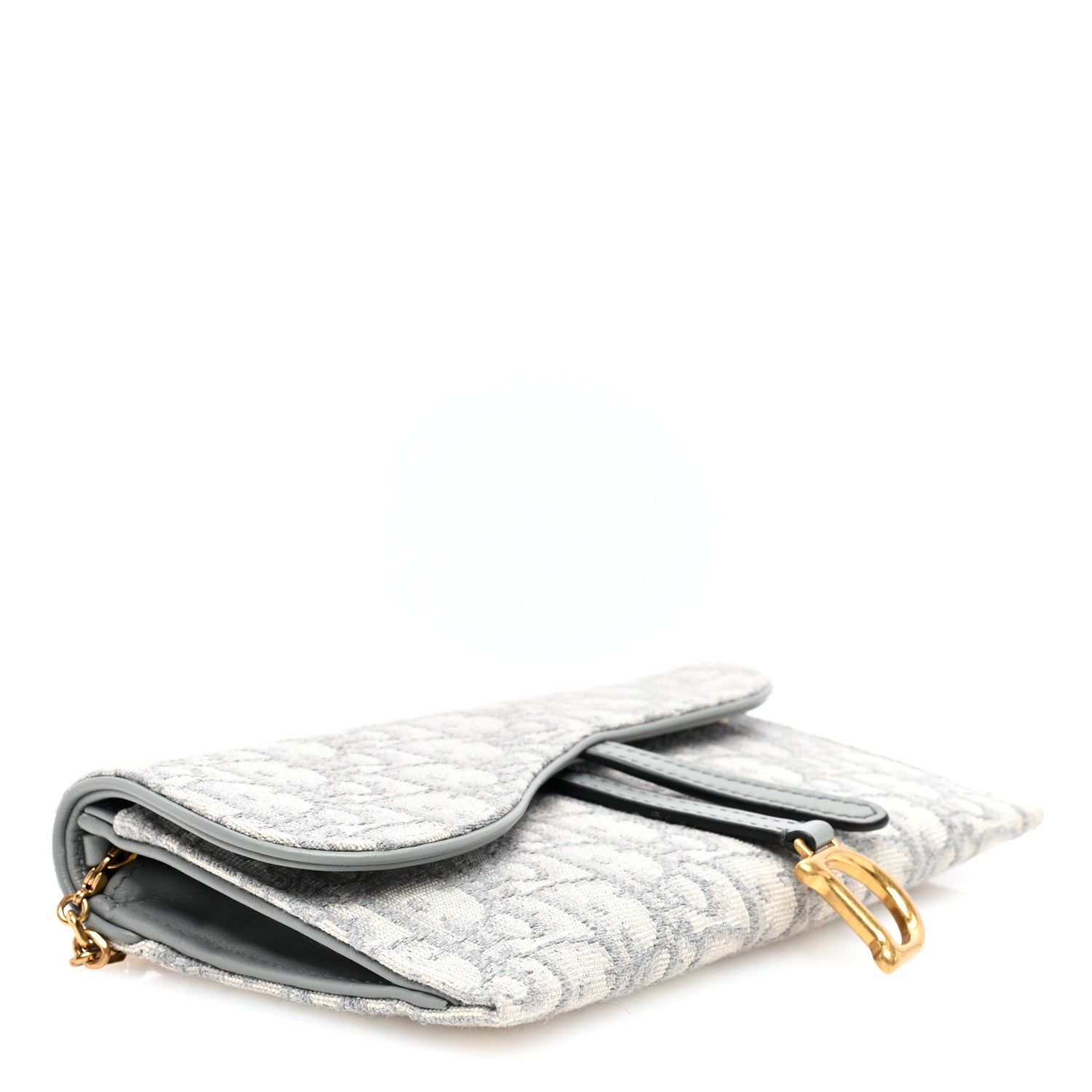 Christian Dior Oblique Saddle Chain Long Wallet Grey 5 of 11