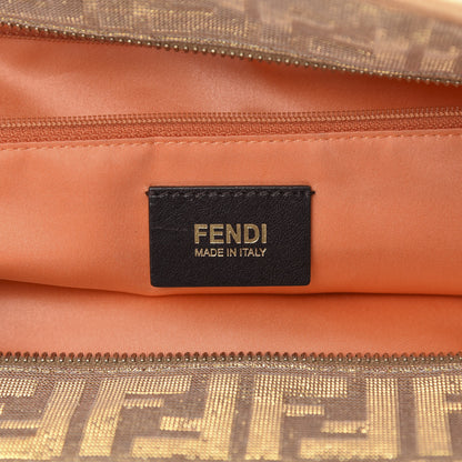 Fendi Metallic Lurex Zucca Roll Shopping Tote Arancio 6 of 18
