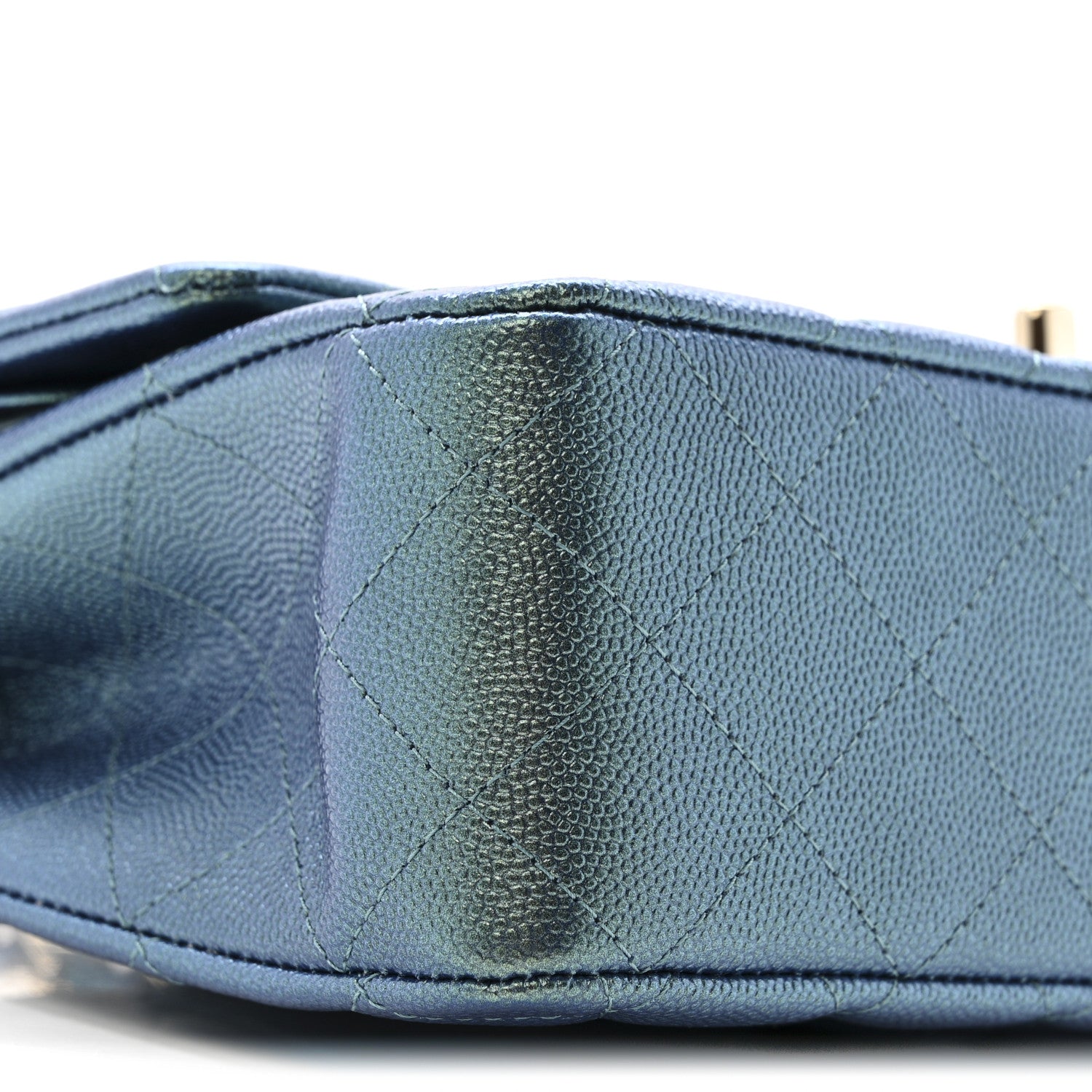 Chanel Iridescent Caviar Quilted Medium Double Flap Green 9 of 11