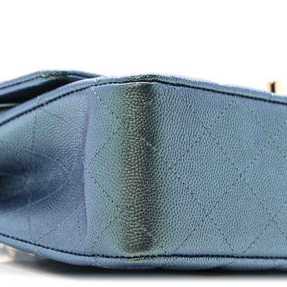 Chanel Iridescent Caviar Quilted Medium Double Flap Green 9 of 11