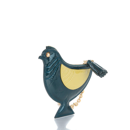 Louis Vuitton Vernis Oiseau Songbird Coin Purse Wallet Blue Nuit 3 of 7