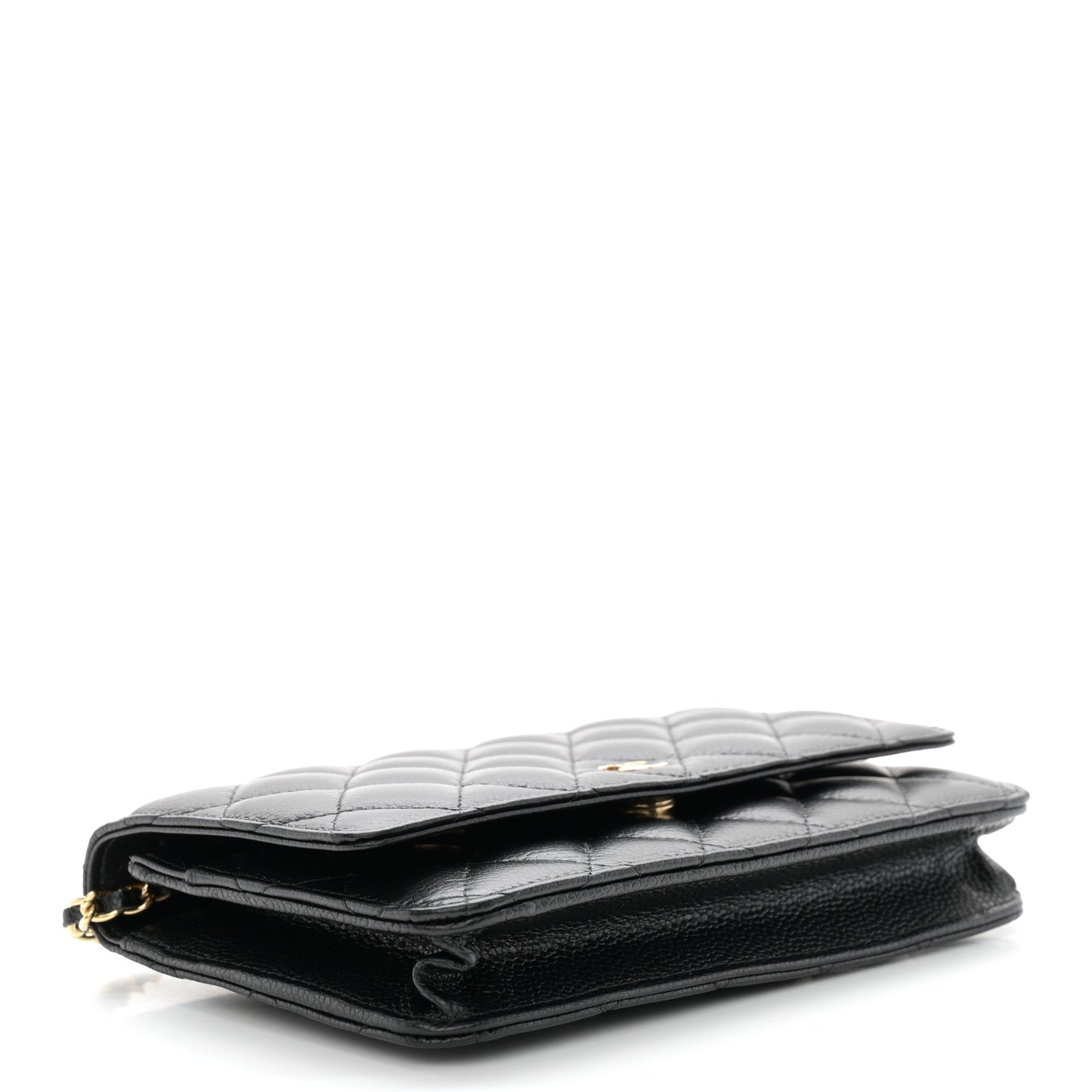 Caviar Quilted Wallet on Chain WOC Black
