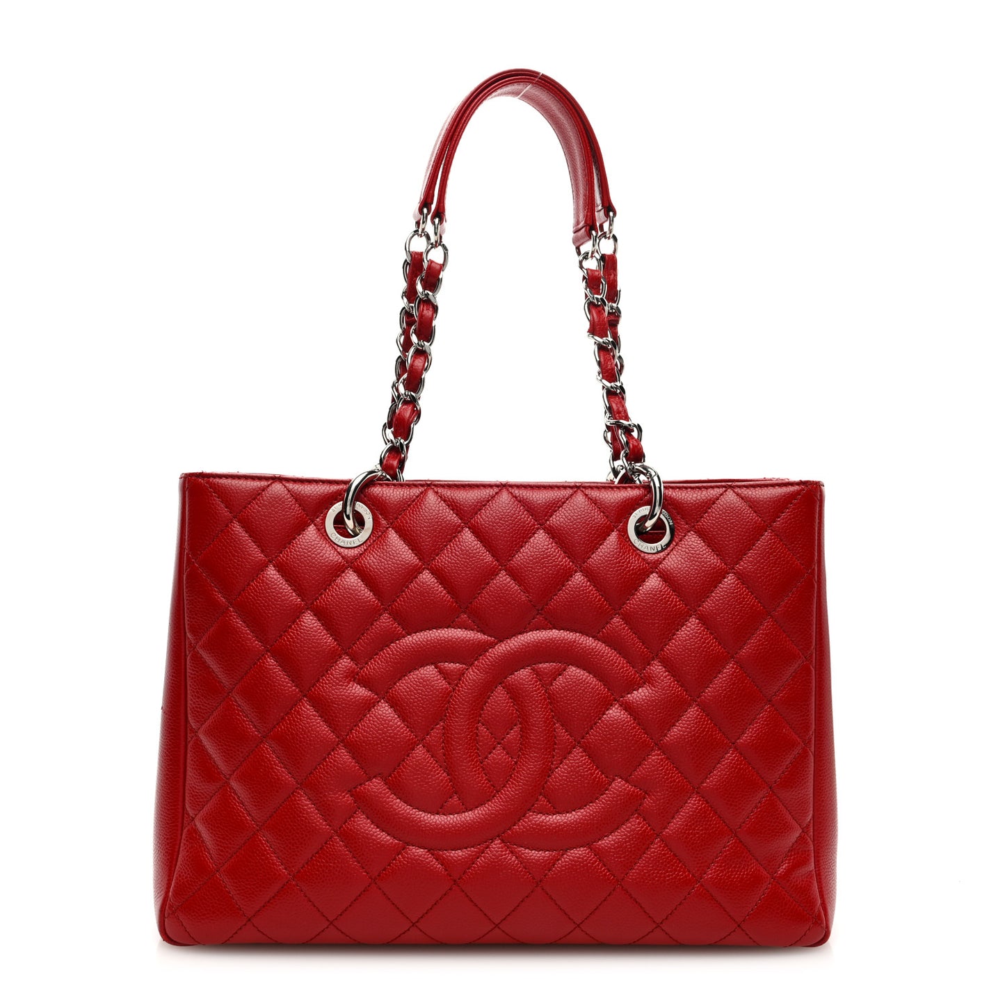 Caviar Quilted Grand Shopping Tote GST Red