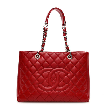 Chanel Caviar Quilted Grand Shopping Tote GST Red 1 of 11