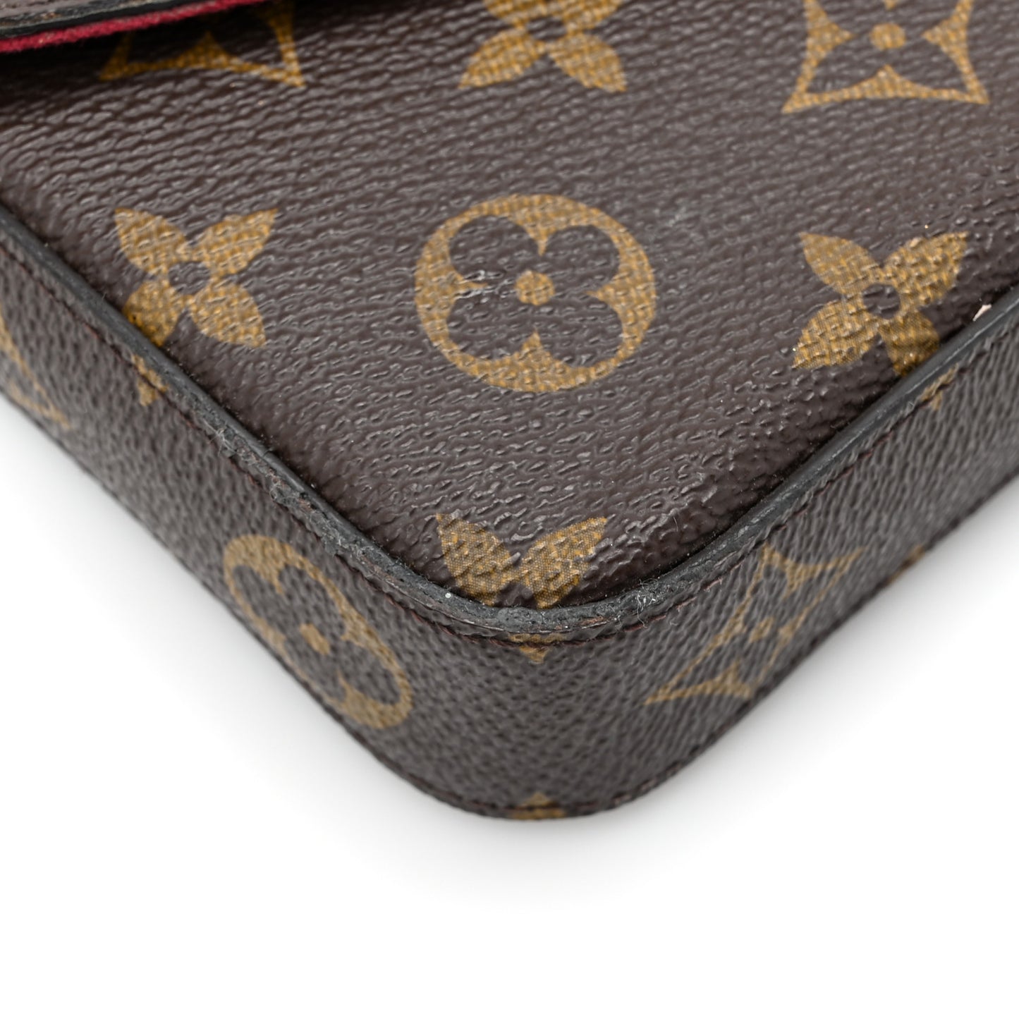 Monogram Pochette Felicie Chain Wallet Fuchsia