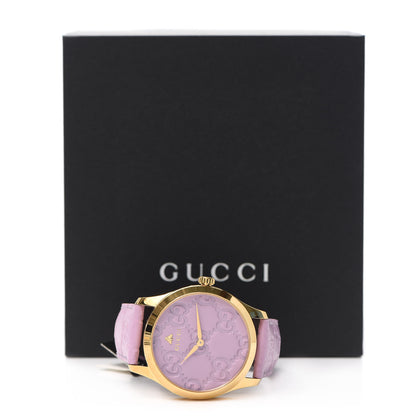 Gucci Stainless Steel Calfskin 38mm G-Timeless Quartz Watch Lilac 5 of 5
