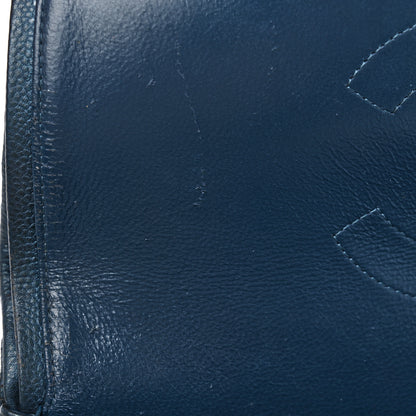 Chanel Metallic Caviar Quilted Jumbo Double Flap Dark Blue 13 of 15