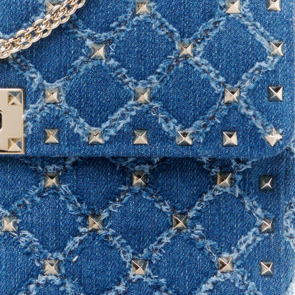 Valentino Garavani Denim Medium Rockstud Spike Shoulder Bag Denim 8 of 12