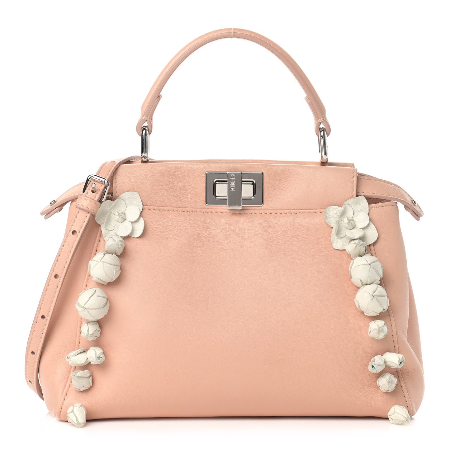 Nappa Rosebud Mini Peekaboo Iconic Satchel Baby Pink