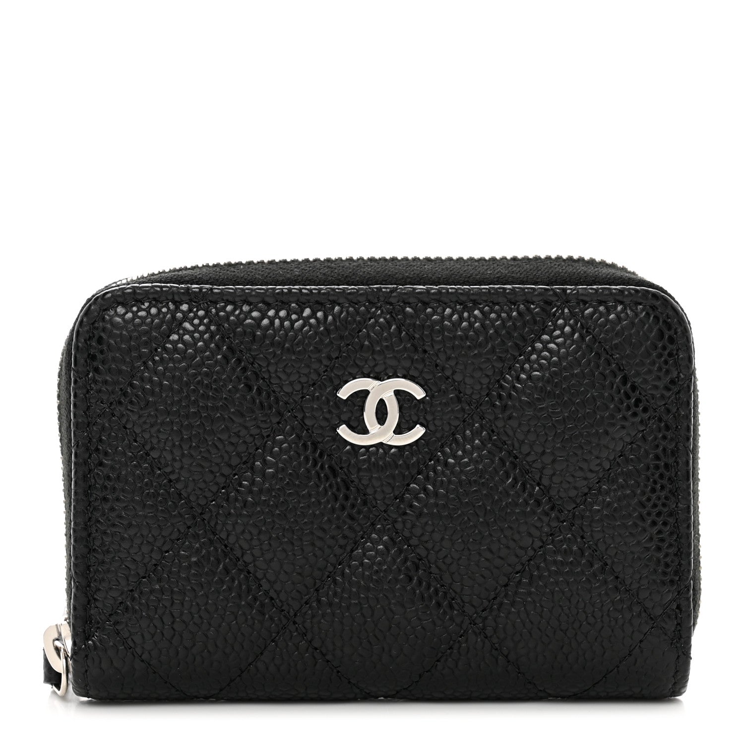 Chanel Caviar Quilted Zip Coin Purse Black 1 of 8