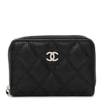 Chanel Caviar Quilted Zip Coin Purse Black 1 of 8