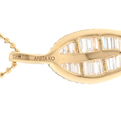 Anita Ko 18K Yellow Gold Diamond Large Leaf Pendant Necklace 5 of 6