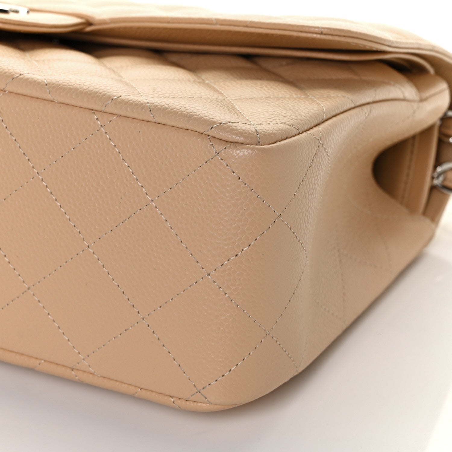 Chanel Caviar Quilted Jumbo Double Flap Beige 6 of 12