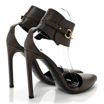 Gucci Calfskin Ursula Ankle Wrap Pumps 38.5 Grey Field 4 of 10
