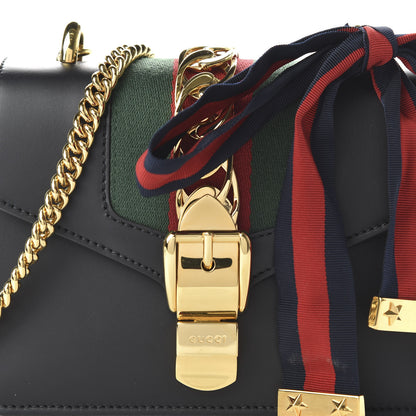 Gucci Calfskin Mini Sylvie Chain Shoulder Bag Black 10 of 10