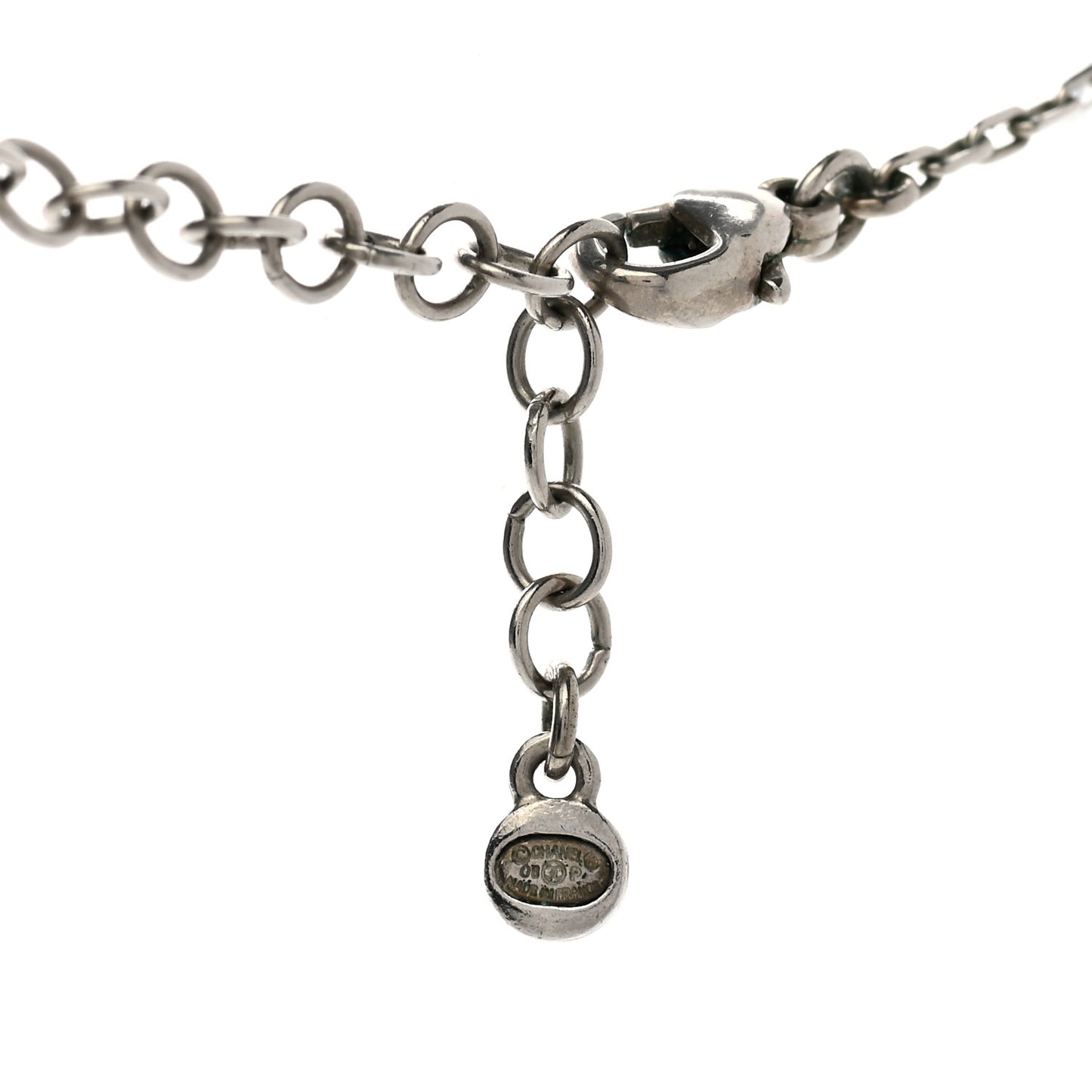 Crystal Star CC Long Necklace Silver