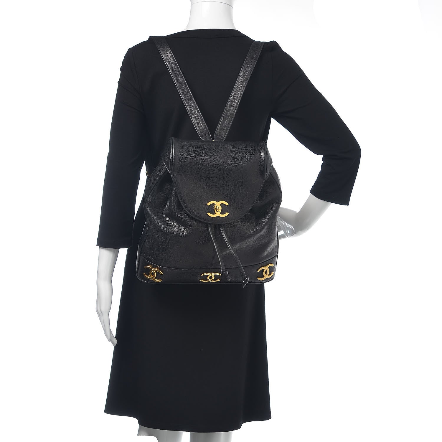 Chanel Caviar CC Backpack Black 2 of 13
