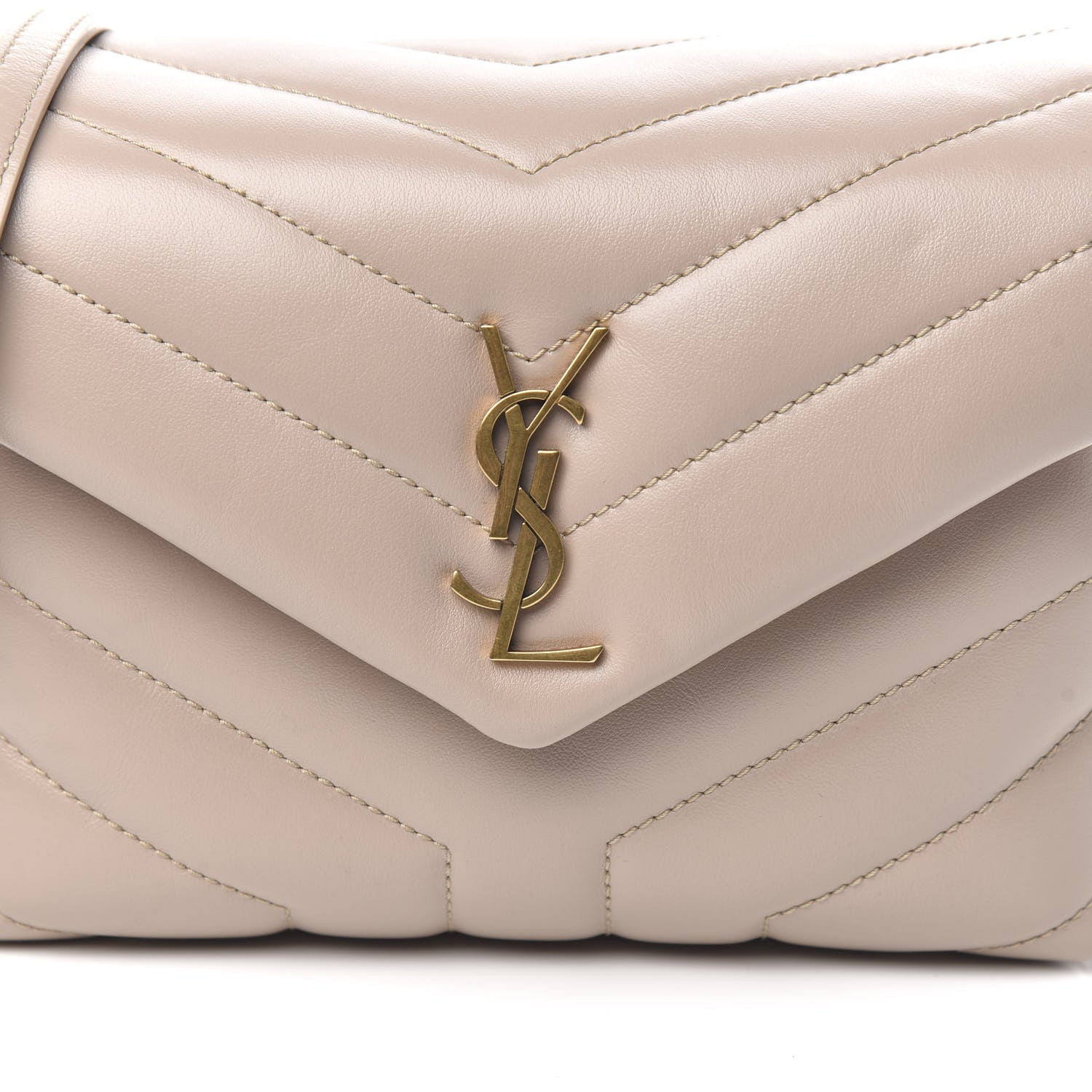 Saint Laurent Calfskin Y Quilted Monogram Toy Loulou Satchel Light Natural 10 of 11