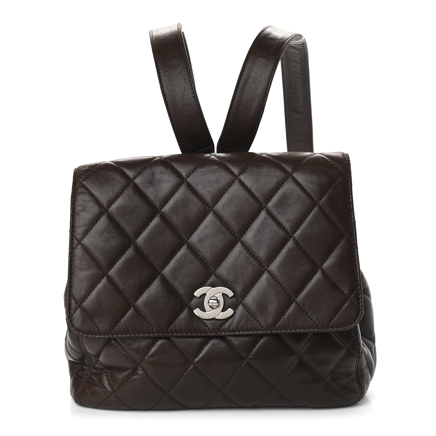 Chanel Lambskin Quilted Backpack Brown 1 of 12