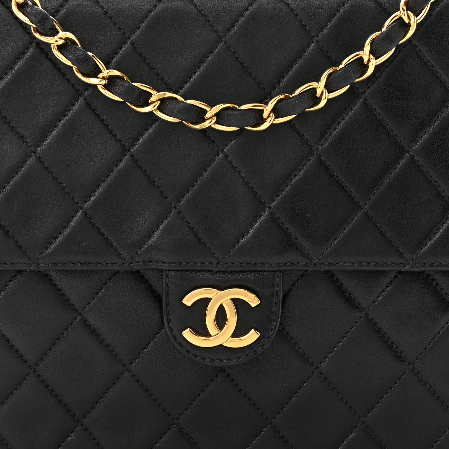 Chanel Lambskin Quilted Jumbo Single Flap Black 8 of 10