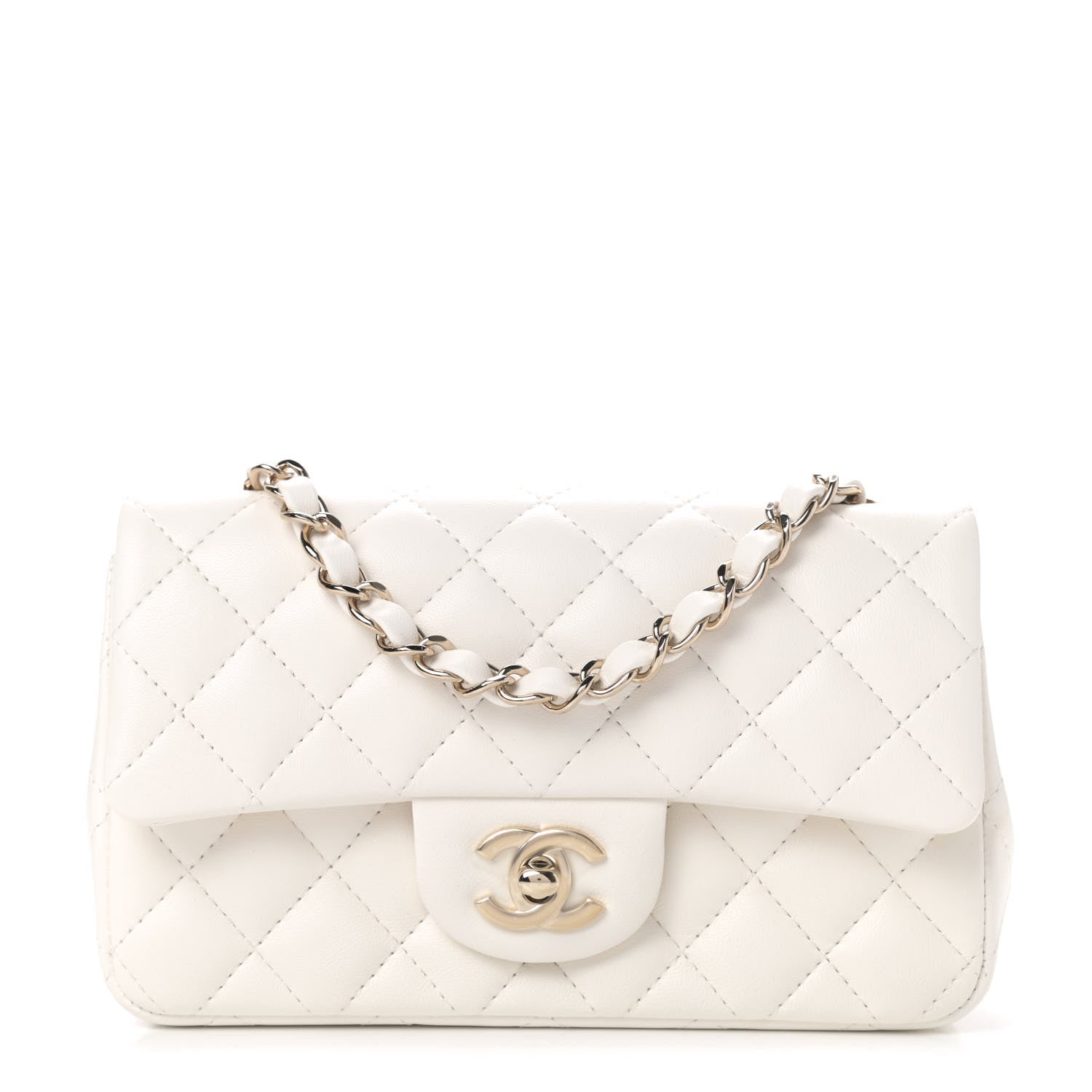 Chanel Lambskin Quilted Mini Rectangular Flap White 1 of 4