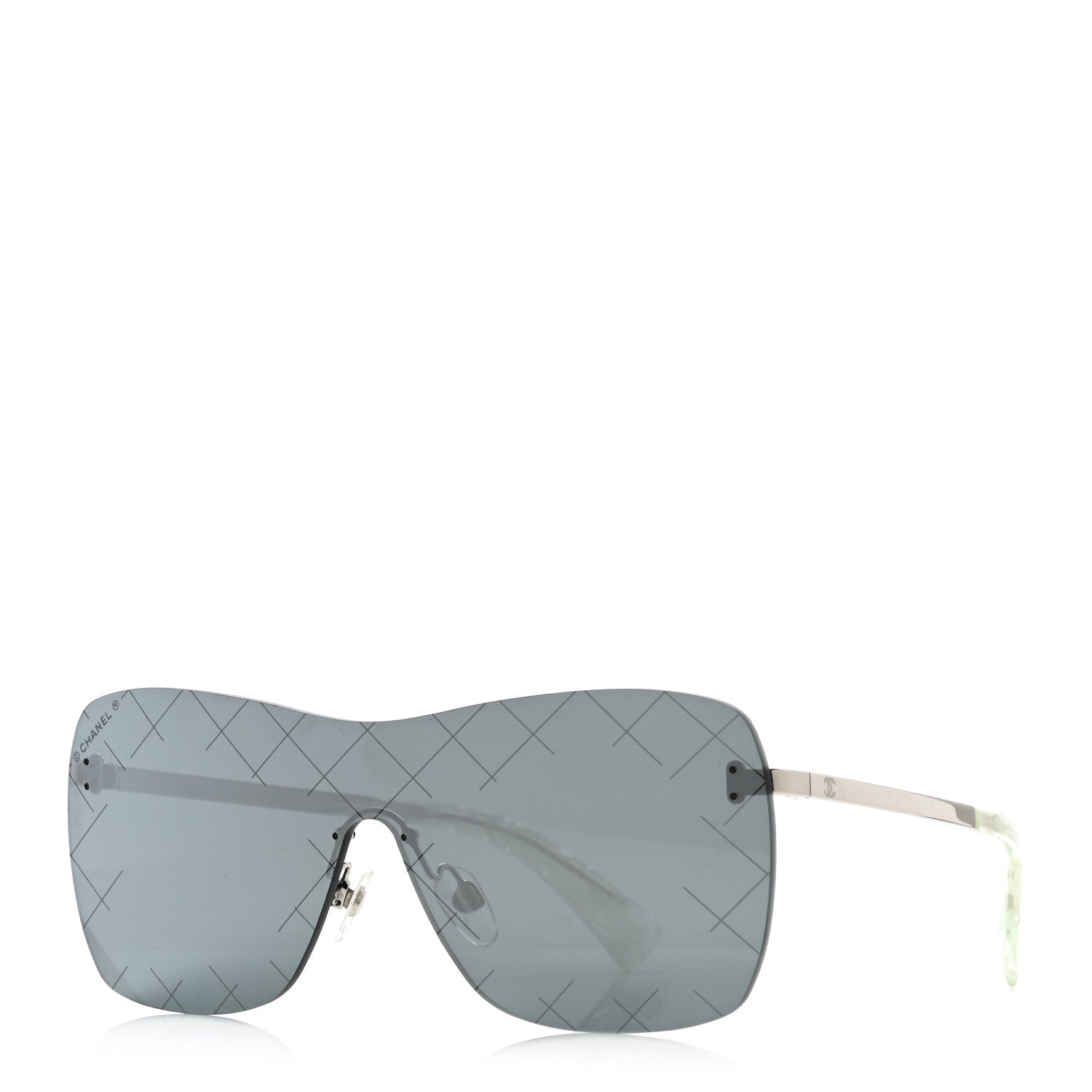 Chanel Acetate Metal Shield Runway Sunglasses 4215 Black 1 of 7