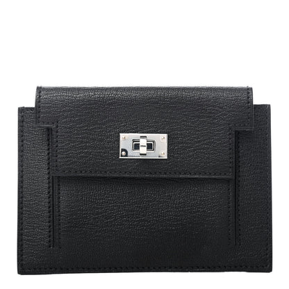 Hermes Chevre Mysore Kelly Pocket Compact Wallet Black 1 of 4