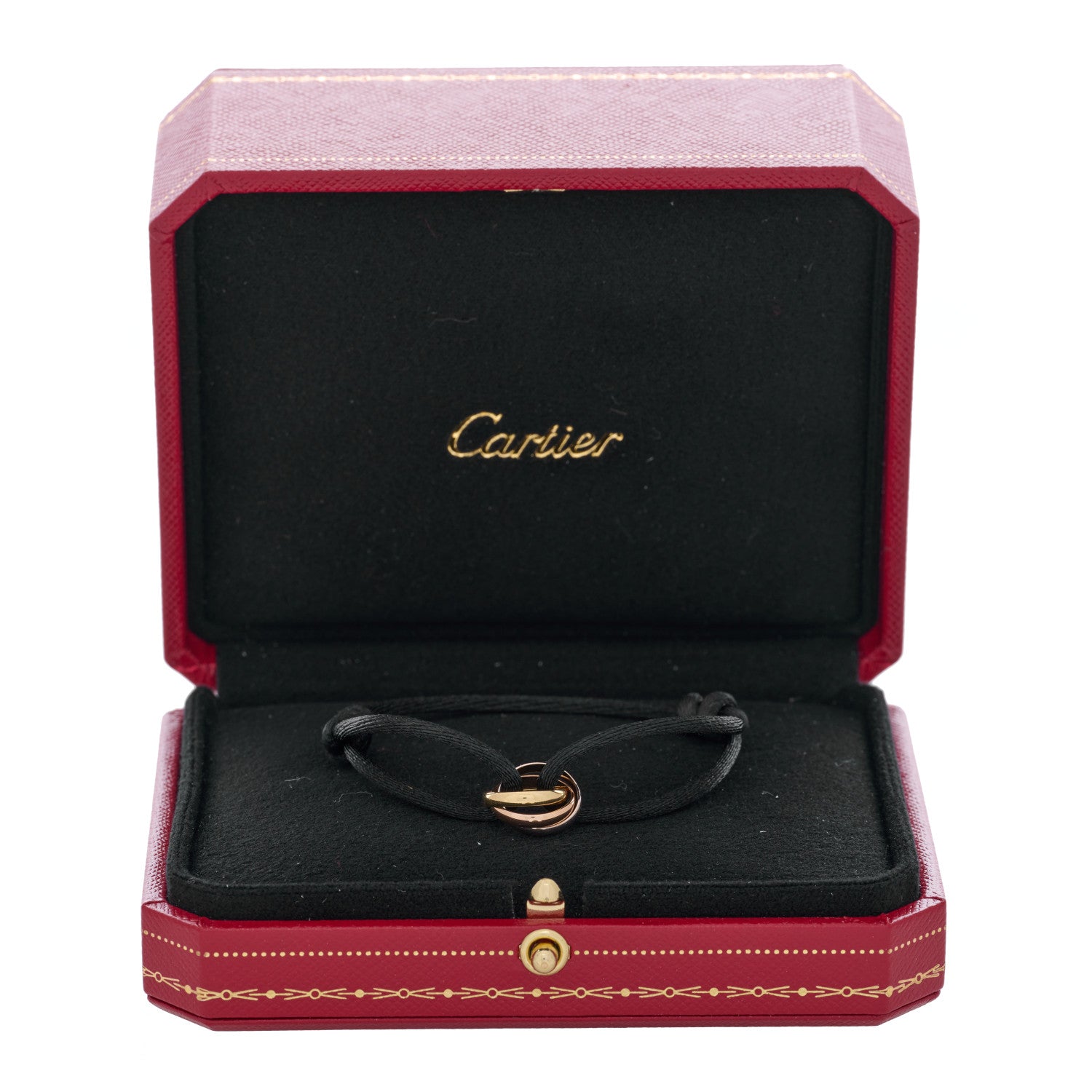 Cartier 18K Pink Yellow White Gold Trinity Adjustable Cord Bracelet Black 4 of 4