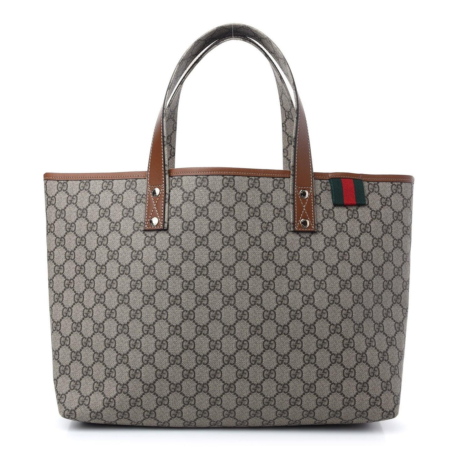 GG Plus Monogram Medium Signature Web Loop Tote Brown