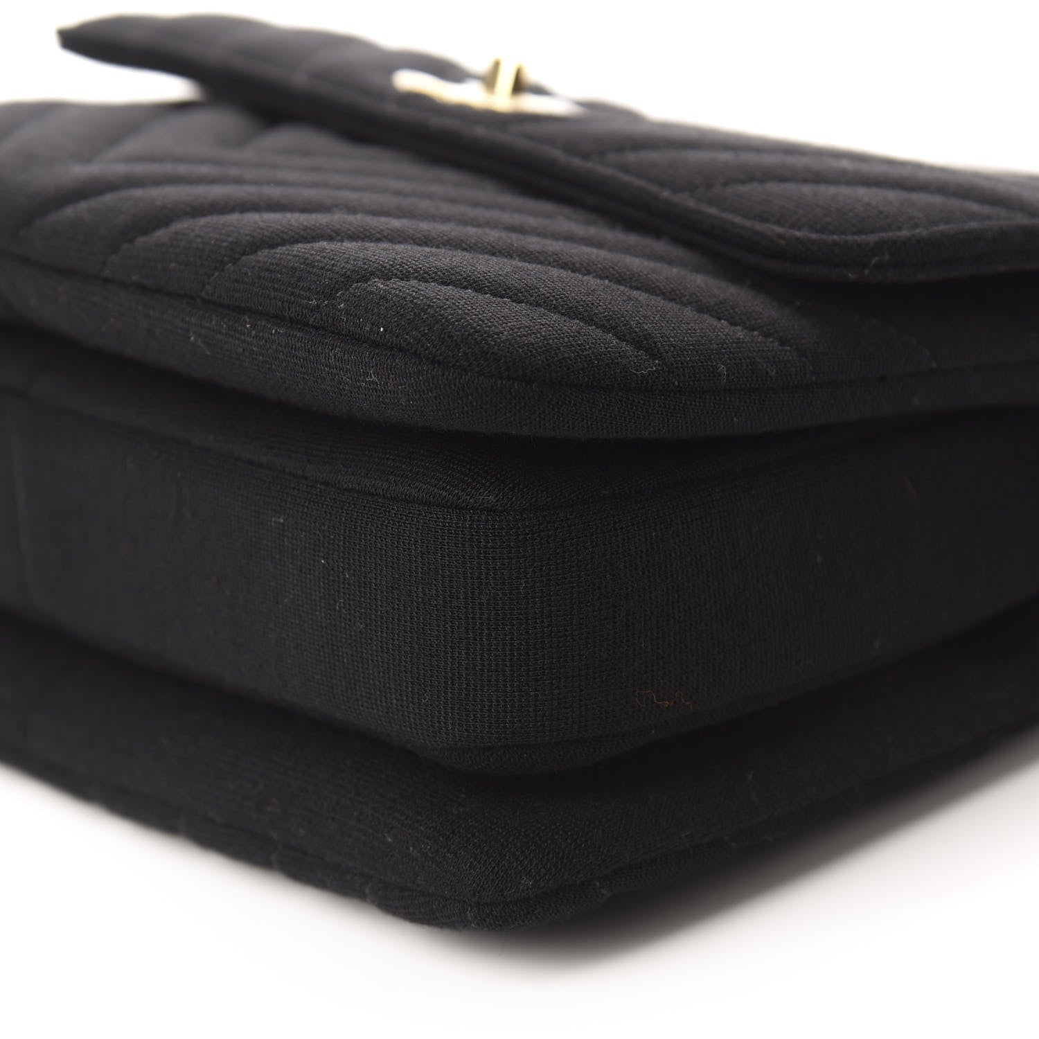 Chanel Jersey Chevron Quilted Small Trendy CC Dual Handle Flap Bag Black 7 of 11